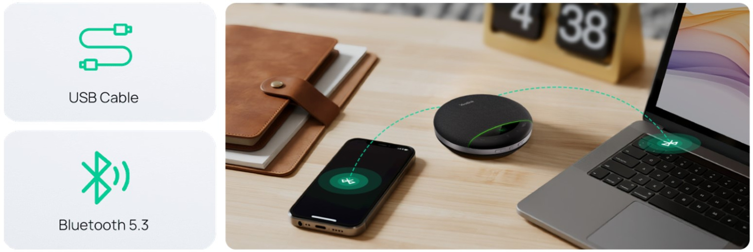 Подключение устройств: Yealink SP96 универсальное подключение через USB порт беспроводной Bluetooth или адаптер BT51 C