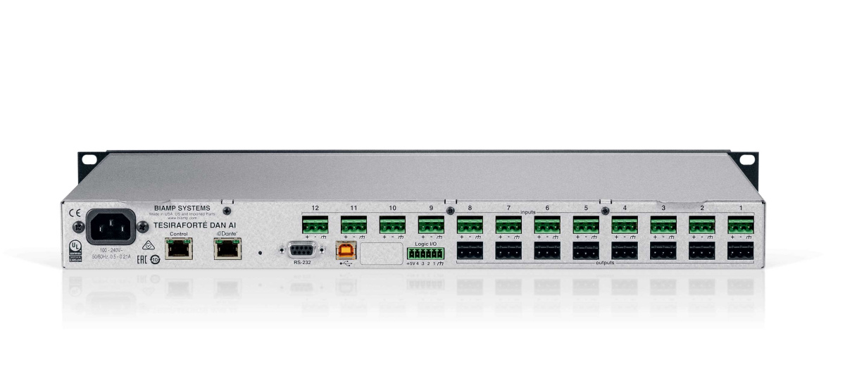 TesiraFORTÉ DAN AI Аудио коммутатор Biamp, фиксированный DSP 12x8 DANTE (0448.900)