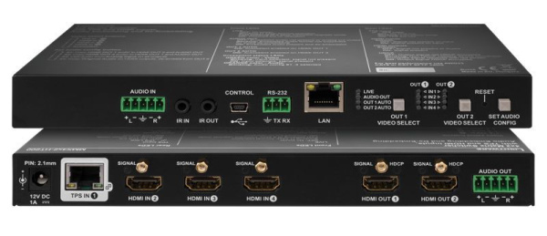 91310035, Lightware, MMX4X2-HT200, Коммутатор 4x2 HDMI1.4 с HDBaseT входом (TPS), Все форматы 3D, 4K