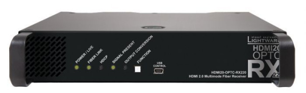 91550044, Lighware, HDMI20-OPTC-RX220-PRO,  Приемник HDMI2.0 по оптоволокну до 700 м. Специализирова
