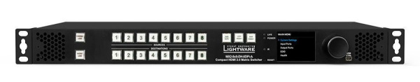 91310062, Lightware, MX2-8x8-DH-8DPi-A,  8 DP 1.2 input and  8 HDMI 2.0 output Full 4K HDCP 2.2 stan