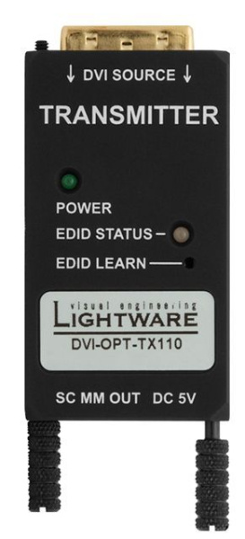91510001, Lightware, DVI-OPT-TX110, Компактный передатчик DVI с технологией SingleFiber. Многомодово
