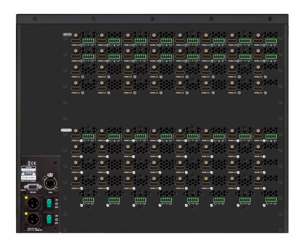 91310069, Lighware, MX2-32x32-HDMI20-A-R, Матричный коммутатор 32x32, 4K@60Гц RGB 4:4:4, HDMI 2.0, H