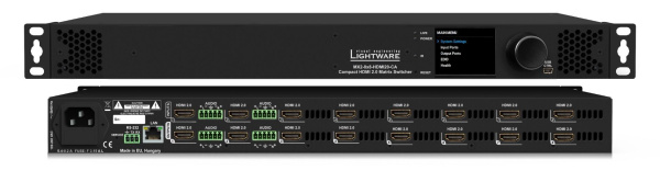 91310059, Lightware, MX2-8x8-HDMI20-CA,	Матричный коммутатор 8x8, 4K@60Гц RGB 4:4:4, HDMI 2.0, HDCP 