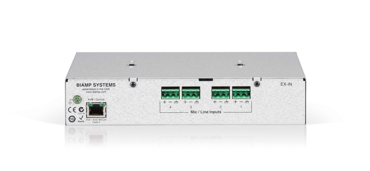 Tesira EX-IN Четырехканальный удлинитель mic/line с PoE (0308.900) Biamp