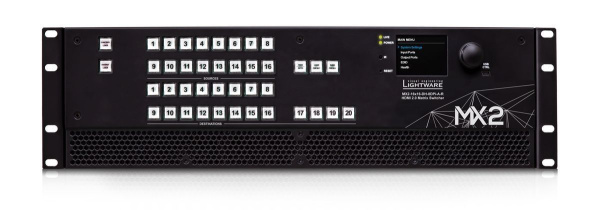 91310068, Lightware, MX2-16x16-DH-8DPi-A-R, Матричный коммутатор 16x16 с резервным блоком питания. В