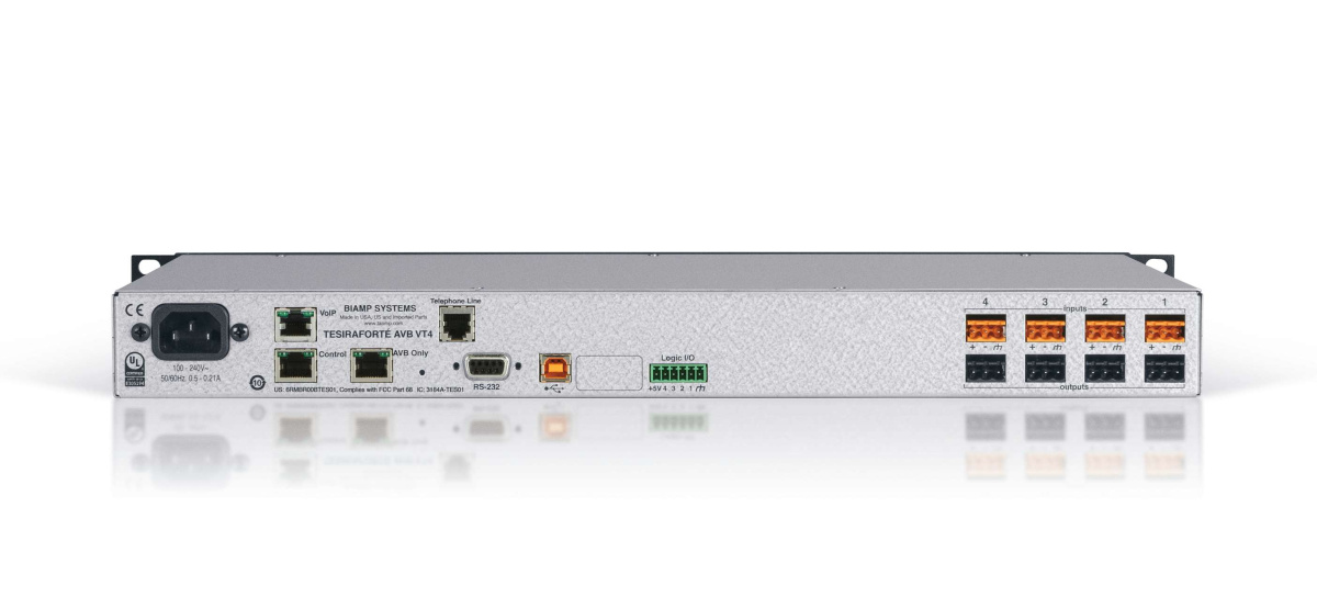 TesiraFORTÉ AVB VT4 Аудио коммутатор Biamp, фиксированный DSP 4x4 (0452.900)
